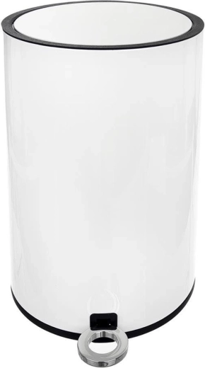 Cubo de basura metálico con pedal 6 l – blanco
