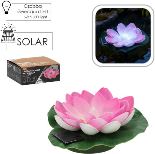 Lirio flotante solar RGB LED 18 × 18 × 6 cm