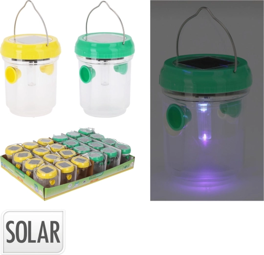 Farol solar LED con atrapainsectos, diámetro 7 cm, altura 9 cm, surtido de colores