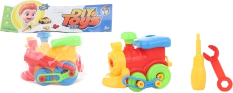 Locomotora de plástico para niños para montar y atornillar