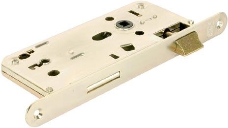 Cerradura de embutir 536A 90/80 para derecha e izquierda, zinc blanco, llave sencilla
