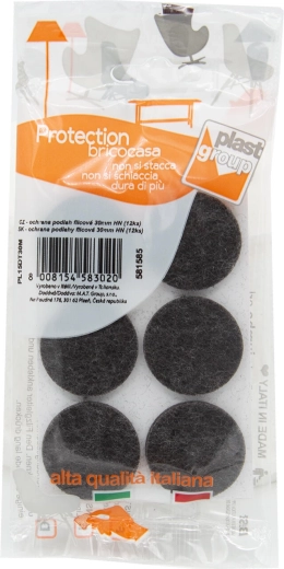 Almohadillas de fieltro autoadhesivas para muebles 30 mm, marrón (12 uds)