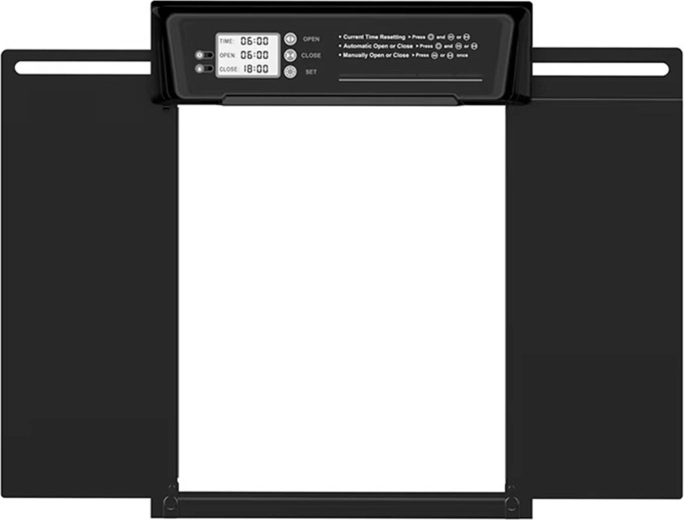 Puerta solar automática para gallinero con mando a distancia