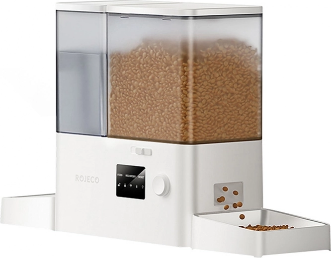 Rojeco fuente inteligente 2 en 1 y dispensador de comida para mascotas