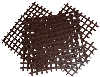 Alfombrilla de plástico modular 25 × 25 cm, marrón (4 uds.)