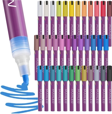 Rotuladores acrílicos Maaleo, set de 36 colores