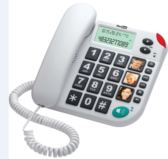 Teléfono con cable MaxCom KXT 480 BB blanco