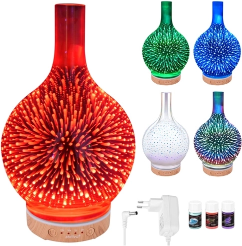 Difusor de aroma y humidificador de aire 200 ml Zortiva con efecto 3D LED RGB