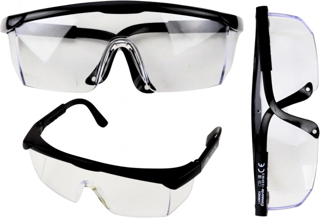 Gafas de protección con patillas ajustables negras