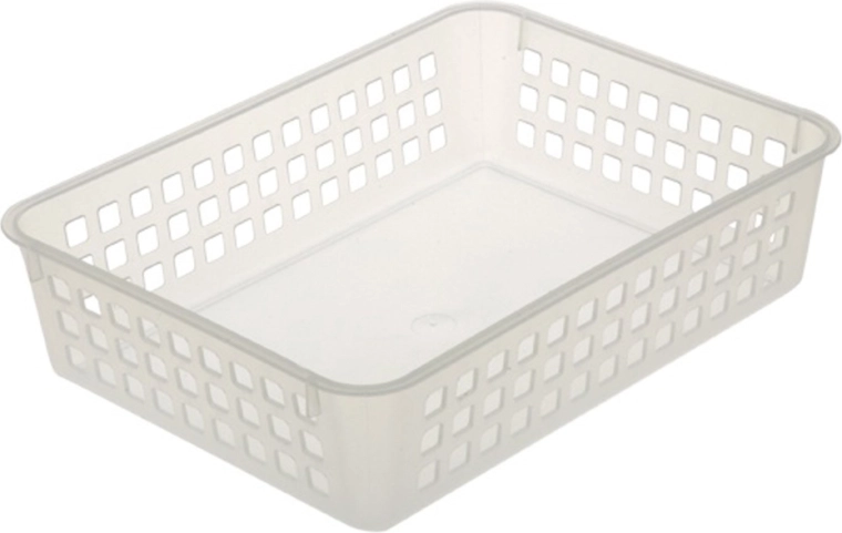 Cesta de plástico transparente 24,5 × 18,5 × 6 cm