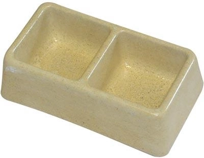 Comedero doble de hormigón para roedores – pequeño, 165 × 90 × 50 mm