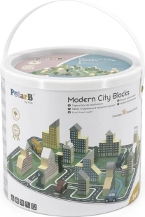 Construcción de madera PolarB – ciudad moderna, 56 bloques