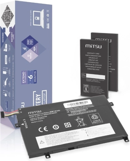 Batería MITSU para Lenovo ThinkPad E470/E475 3650 mAh (40 Wh) 10,95 V