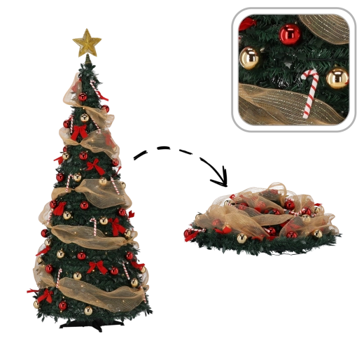 Árbol de Navidad artificial plegable Lidia 150 cm con iluminación LED