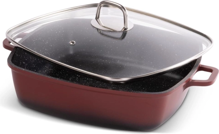 Fuente de horno roja Lamart con tapa 28 × 28 cm