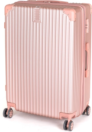 Maleta de viaje rígida L 86 l rosa con candado TSA y ruedas 360°