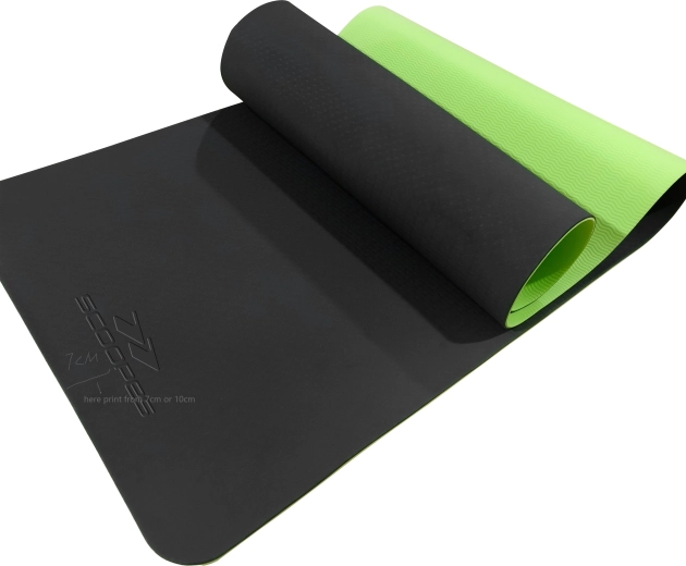 Esterilla de fitness TPE balance 6 mm verde-negra