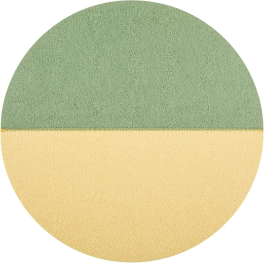 Posavasos redondo de fieltro 38 cm verde-amarillo