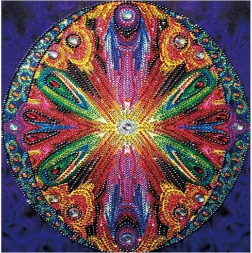 Pintura de diamantes 7D mandala circular 30 × 30 cm