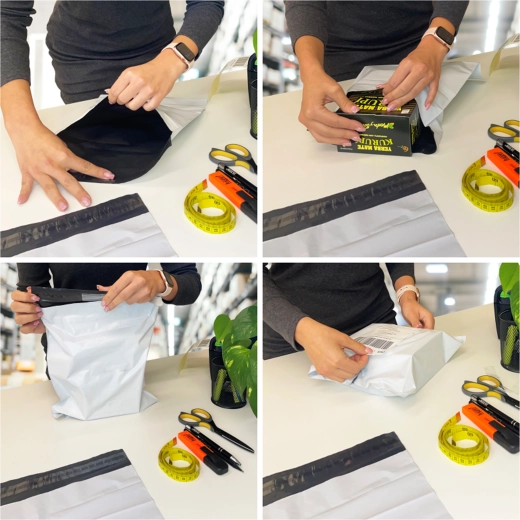 Proceso de embalaje sencillo y entrega segura