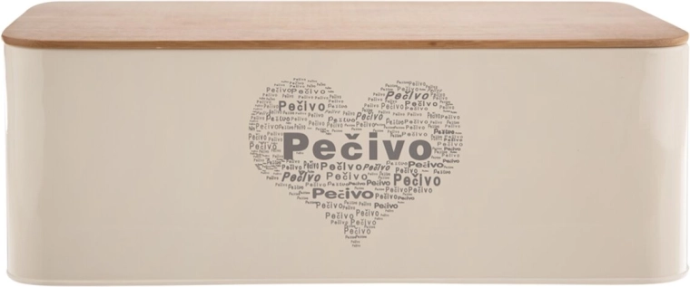 Panera de metal/madera para pan con motivo de corazón