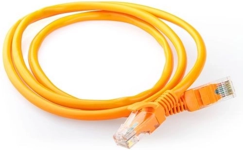 Cable patch de red Cat 5e UTP 0,5 m, naranja, con capuchones moldeados