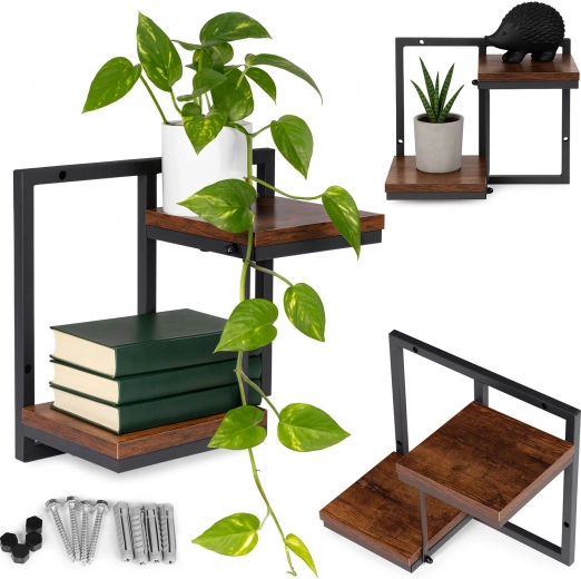 Estante colgante para flores loft de 2 niveles ModernHome