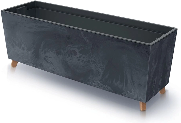 Jardinera URBI CASE efecto hormigón antracita 77 cm con inserto