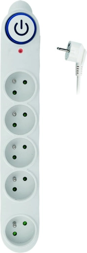 Protector contra sobretensiones Solight con cable de extensión, 5 tomas, 3 m, blanco
