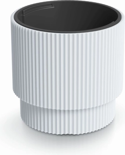 Maceta con inserto MILLY 39,5 cm – maceta de plástico blanca para flores para interior y exterior