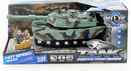 Tanque de juguete a pilas con camuflaje oscuro 1:32