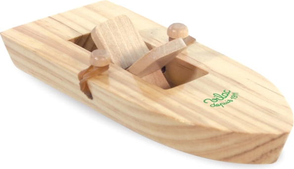 Barquita de madera con propulsión de goma Vilac