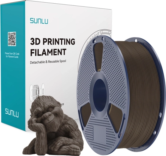 Filamento Sunlu Wood Pro para impresión 3D, nogal