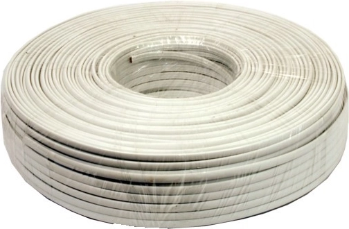 Cable telefónico de 4 hilos blanco, rollo de 100 m