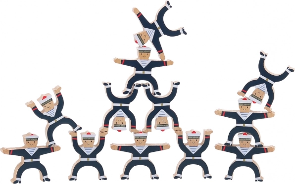 Figuras apilables de madera Marineros