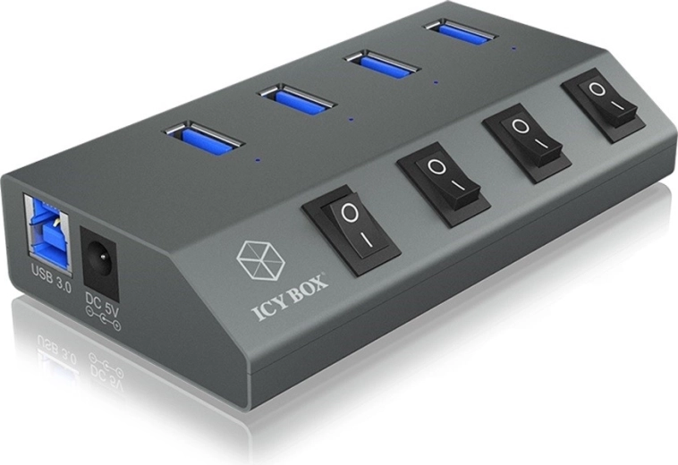 Hub USB 3.0 de cuatro puertos con interruptores IB-HUB1405C