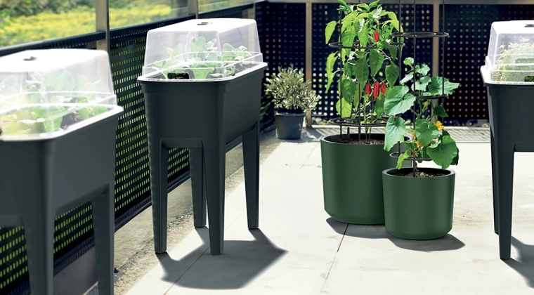 Soporte integrado para plantas trepadoras