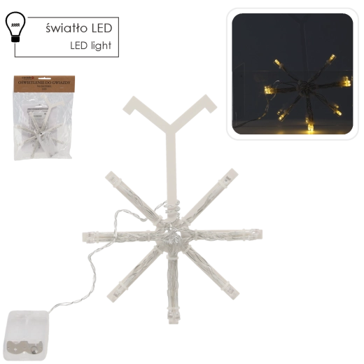 Iluminación LED para estrella decorativa a pilas, blanco cálido, 100 LED