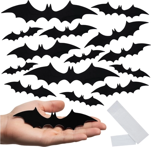 Ruhhy pegatinas 3D de murciélagos para Halloween 56 uds