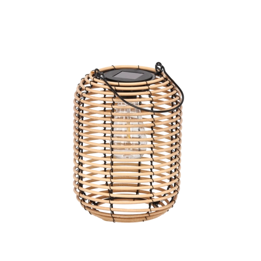 Farolillo solar metálico beige de 24 cm