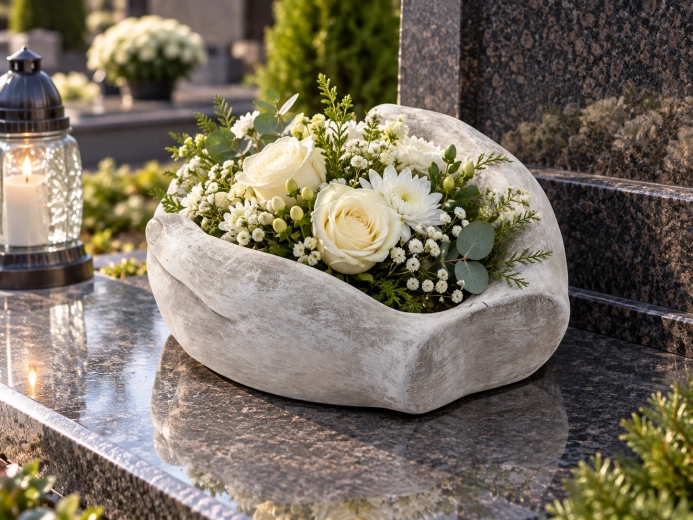 Para la decoración floral de la tumba
