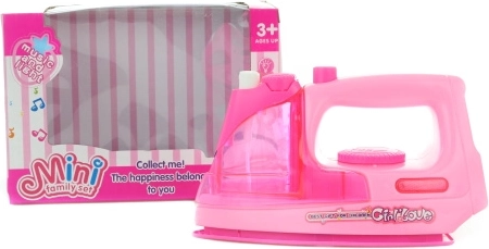 Plancha infantil de plástico con luz, sonido y pulverizador de agua