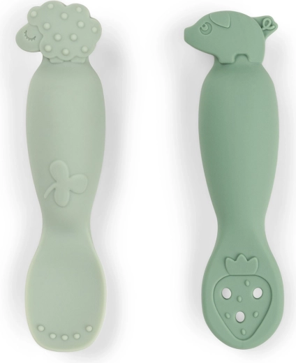 Done by Deer set de cucharas de aprendizaje Tiny farm verde