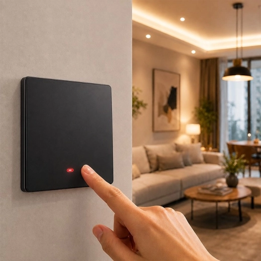 Cómodo control táctil en la pared