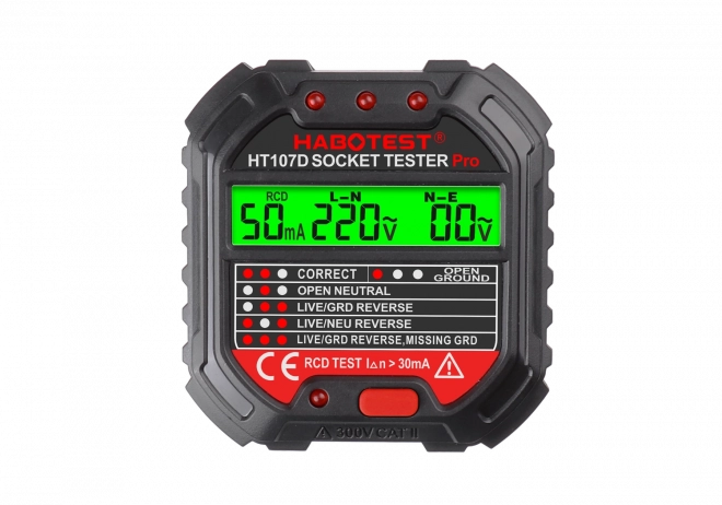 Probador de enchufes con pantalla digital HABOTEST HT107D