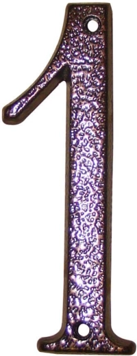 Número de casa 1 marrón, zinc, 117 mm