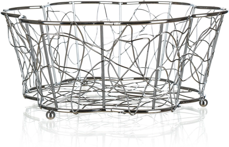 Cesta de alambre para fruta VANITY, cromada, 24 × 10 cm
