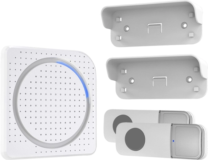 Timbre inalámbrico Solight para enchufe con 2 botones, 200 m, blanco