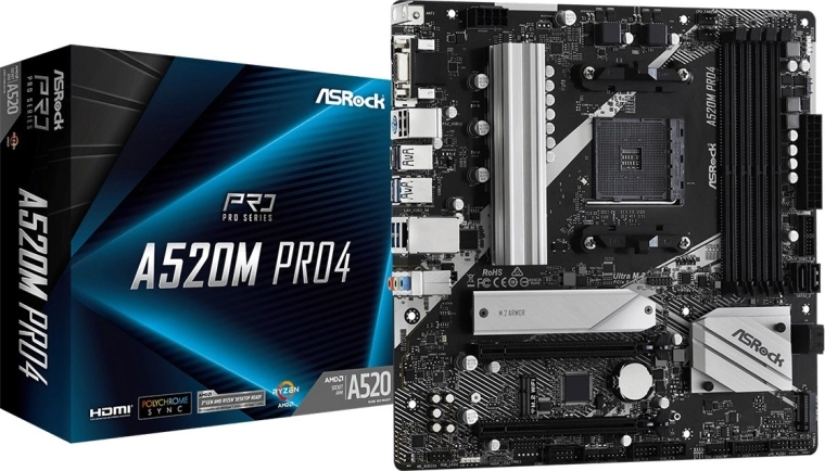 Placa base ASROCK A520M PRO4 (AM4, microATX)