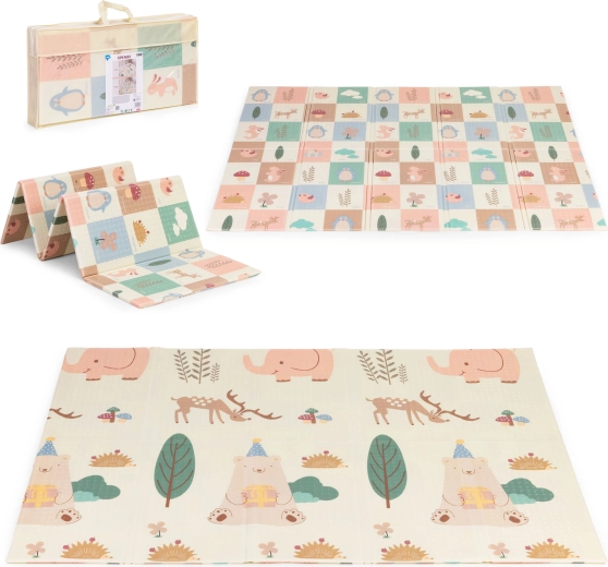 Alfombra de juego educativa de espuma de doble cara 200 × 150 cm, plegable con bolsa IPLAY